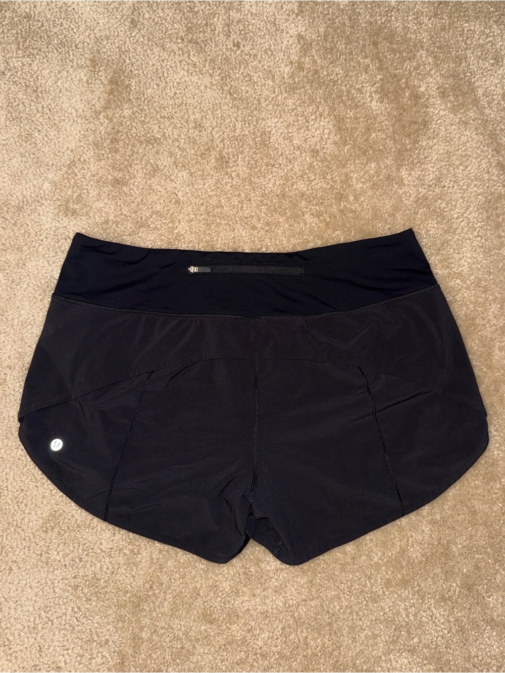 Lululemon Speed Up Shorts Black Size 10 Zipper Pocket
